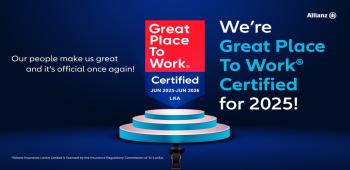 Allianz Insurance Lanka Limited Recognized Once Again as a Great Place to Work