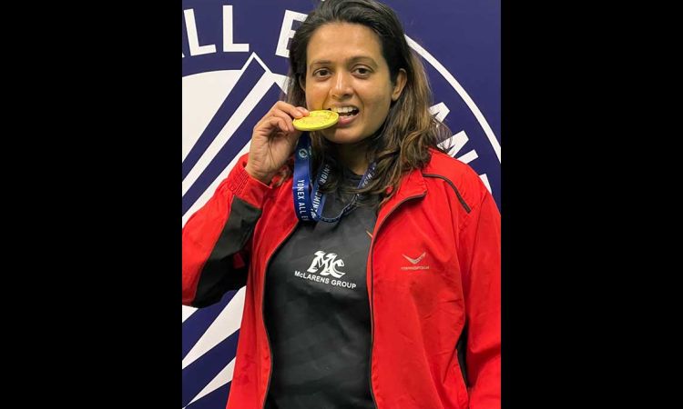 Nadeesha claims gold and silver at All England Seniors