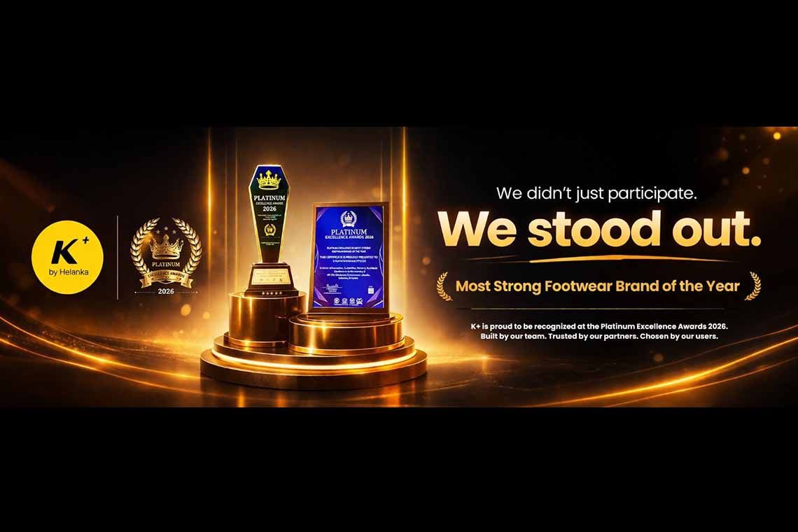 K+ by Helanka Named Strongest Footwear Brand of the Year at Platinum Excellence Awards 2026