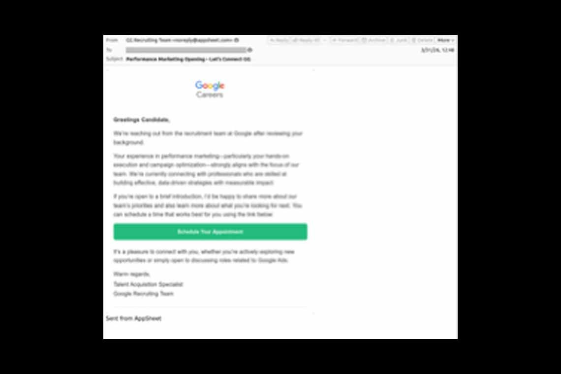 Kaspersky warns of phishing campaigns via the AppSheet no-code platform under the guise of recruitment emails