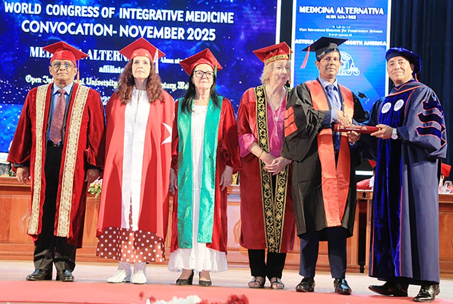 Founder of Buddika Vittahachchi Hospital Dr. Sir B.S.R.K. Vittahachchi awarded Ph.D. in Acupuncture and honoured with multiple international accolades