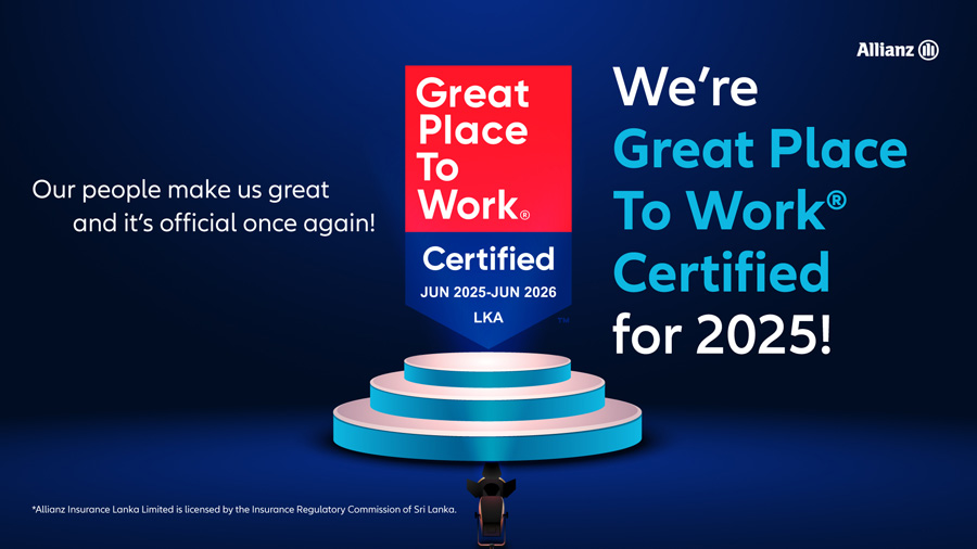 Allianz Insurance Lanka Limited Recognized Once Again as a Great Place to Work