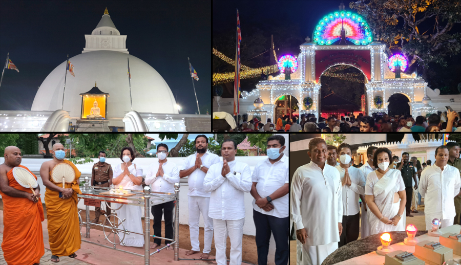 Swadeshi Khomba illuminates Kiri Vehera Ruhunu Maha Kataragama Devalaya at Kataragama for the 21st consecutive year