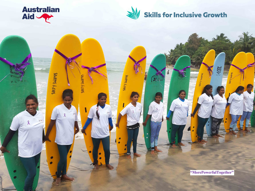 Empowering women one surfer at a time Sri Lanka s first certified female surfers riding the waves of success
