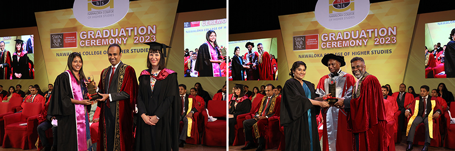 NCHS Swinburne University of Technology award 2023 graduates at BMICH A Better Education Makes a Better Society George Swinburne