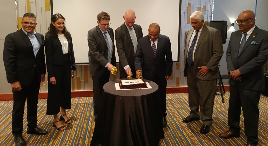 The new office bearers of SLANZBC with Ambassadors and Deputy Minister of Digital Economy Eranga Weeraratne