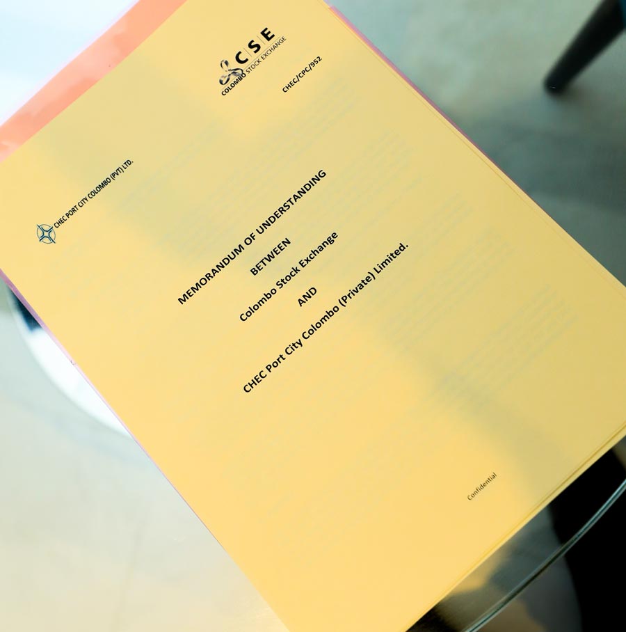 CSE and CHEC Port City Colombo MoU