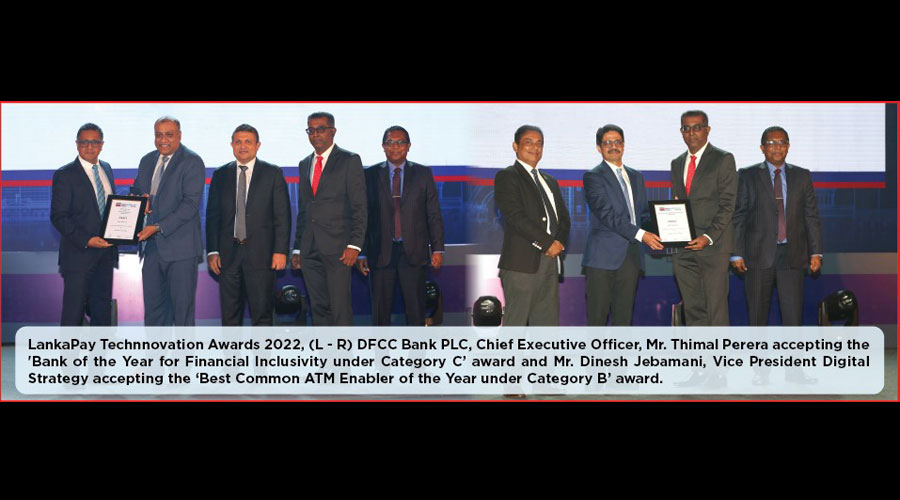 DFCC Bank recognized with Two merit awards at LankaPay Technnovation Awards 2022