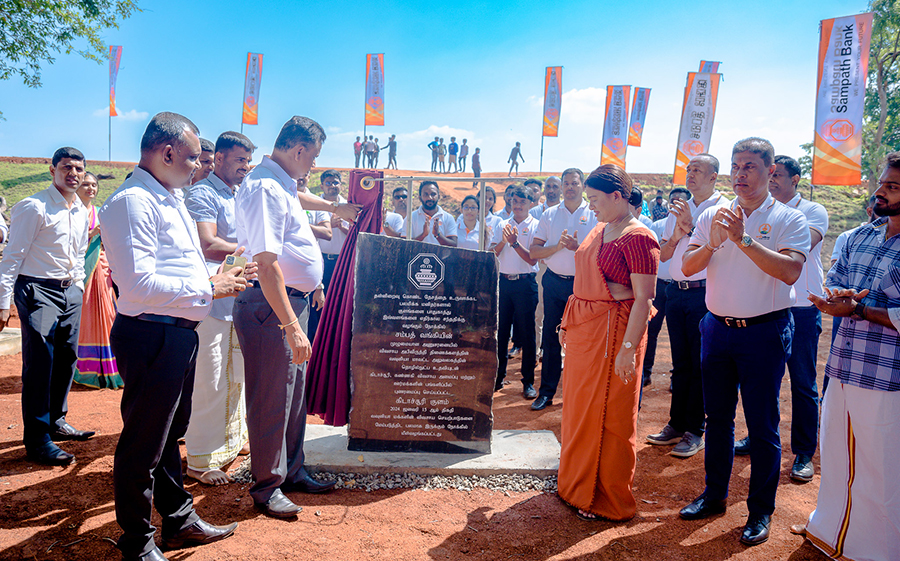 Sampath Bank completes 20th restoration under Wewata Jeewayak by rejuvenating Kidachchoori Tank in Vavuniya handing over to the community on Thai Pongal Day