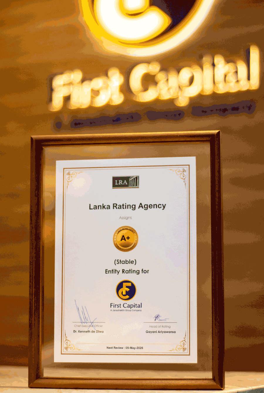 Lanka Rating Agency First Capital Holdings PLC