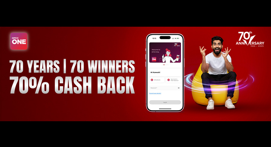 DFCC Bank Celebrates 70 Years with 70 Winners 70 Cashback Campaign