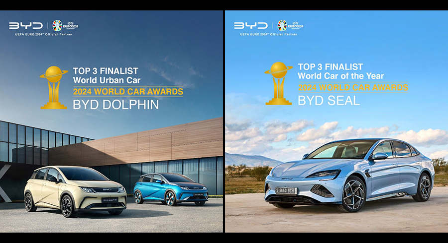 BYD Shortlisted in the Top Three for the 2024 World Car Awards