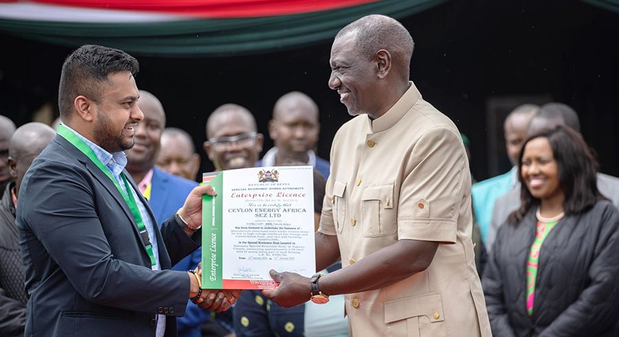 Ceylon Energy secures an SEZ License issued by the Kenyan President