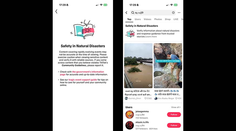 TikTok launches guide to combat misinformation during floods in Sri Lanka