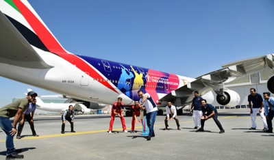 Cricket fever builds as Emirates reveals ICC Cricket World Cup livery ( Video )