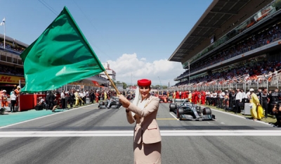 Emirates A380 takes “pole” position at Spanish Grand Prix